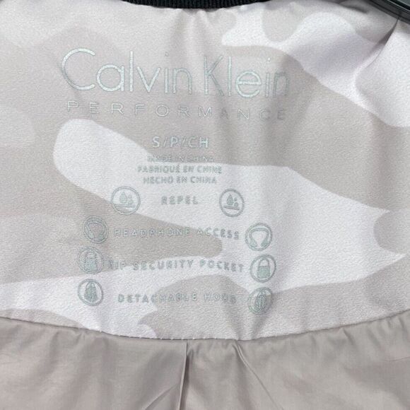 CALVIN KLEIN Performance Jacket Womens Small Pink Camo Full Zip Moto Hooded - Picture 7 of 8